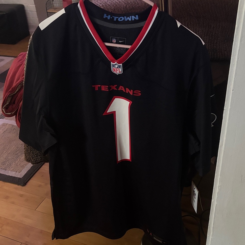 Nike Black Texans Jersey with Red Accents